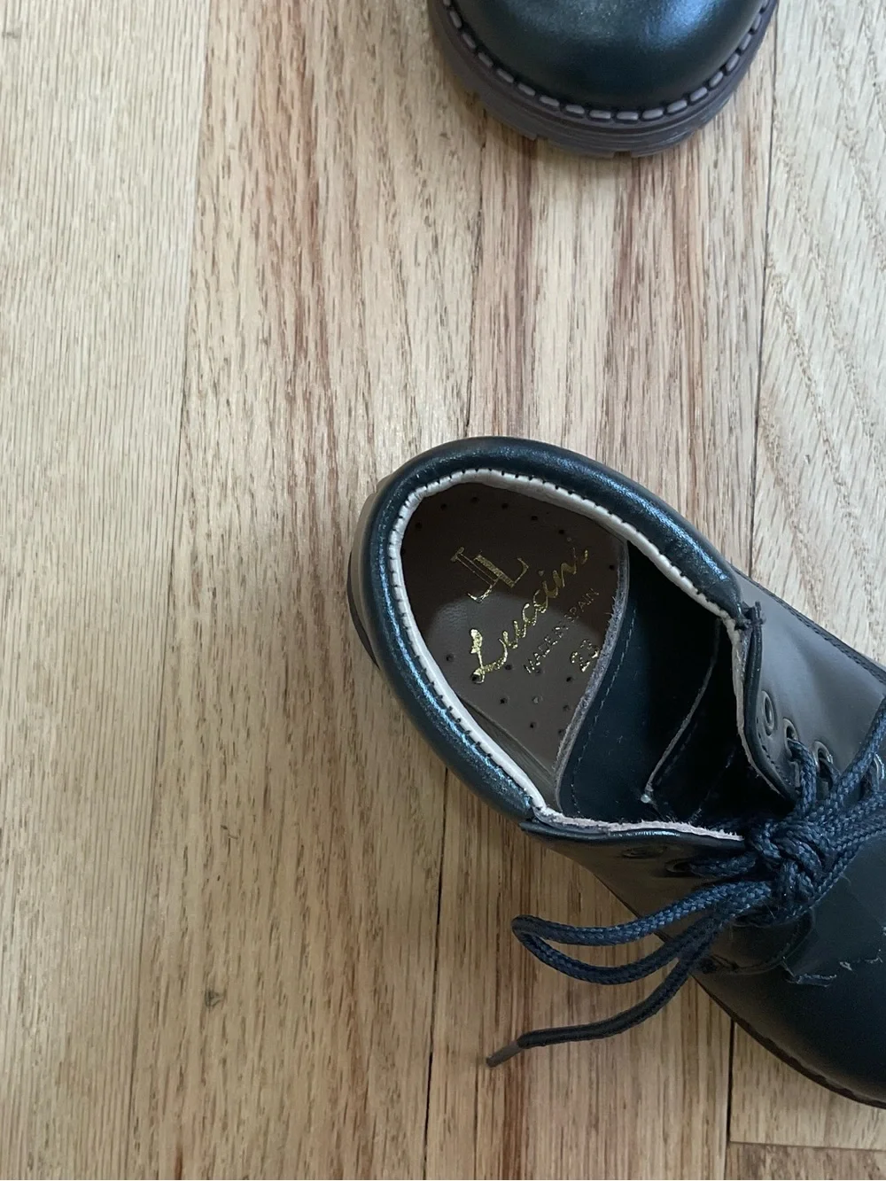Luccini Kids Lace-Up Leather Shoes
